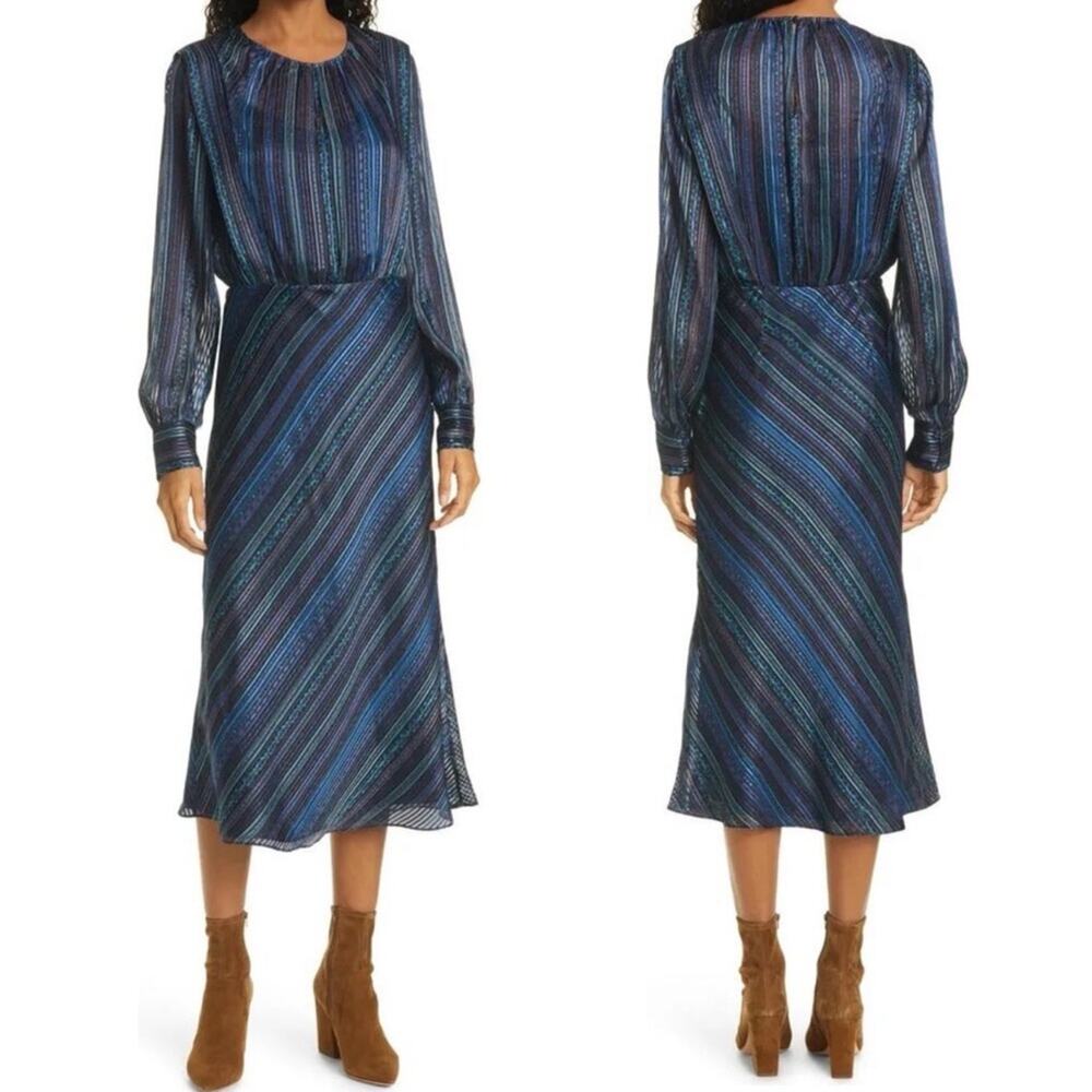 NWT Veronica Beard Dita Midi Dress in Blue